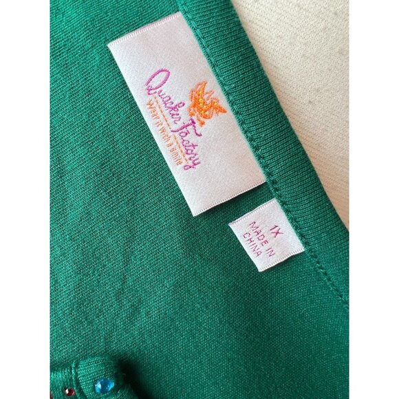 NWOT‎ Quacker Factory Nativity Shirt Plus Size 1X Rhinestones Ugly Christmas top - Picture 2 of 10